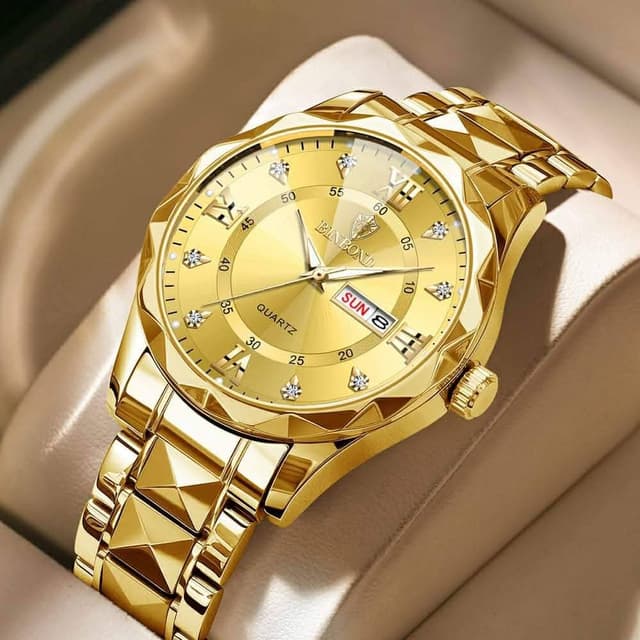Binbond 2521 Luxury Brand Golden  Watch For Men
