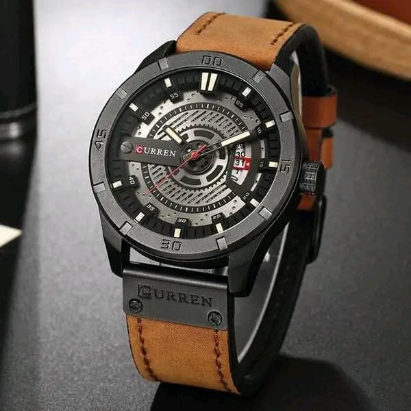 Luxury Watch Brown Colour - Brand CURREN Men Military Sports Watches