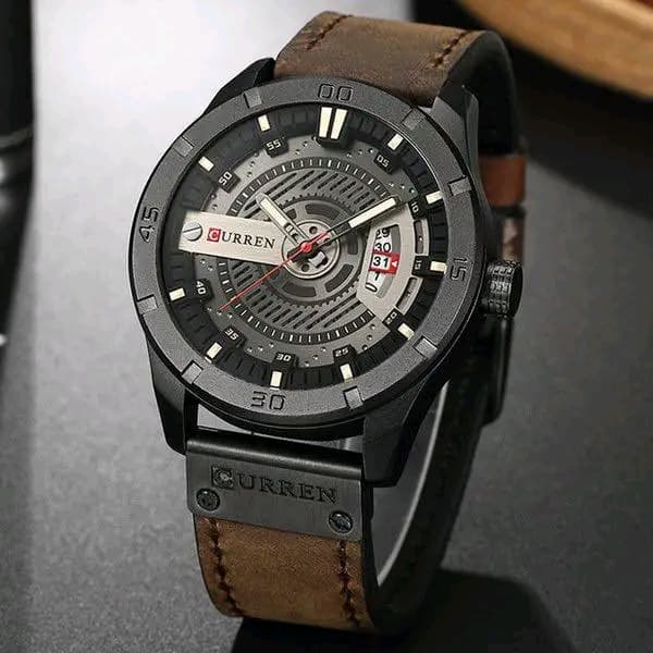 Luxury Watch Coffee Colour - Brand CURREN Men Military Sports Watches