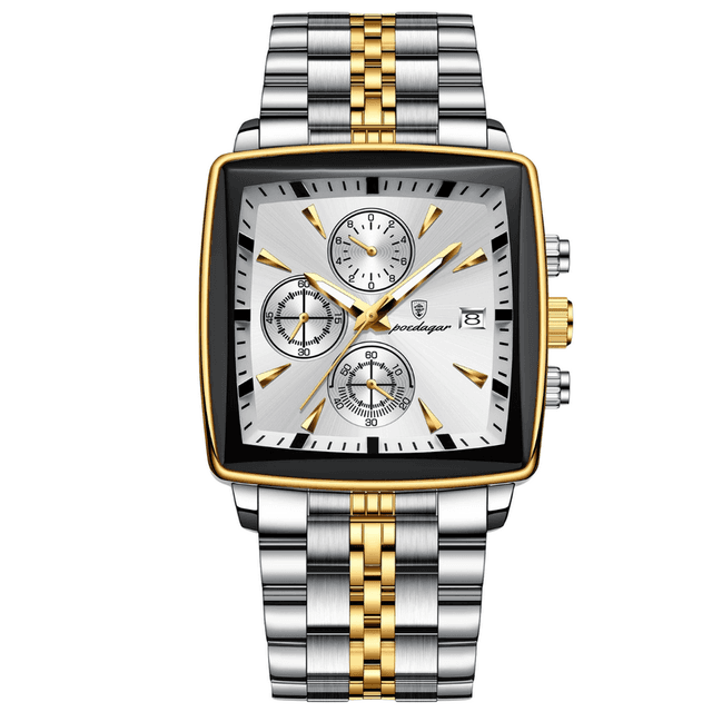 Poedagar 866 Men Luxury Stainless Steel Belt Watch -