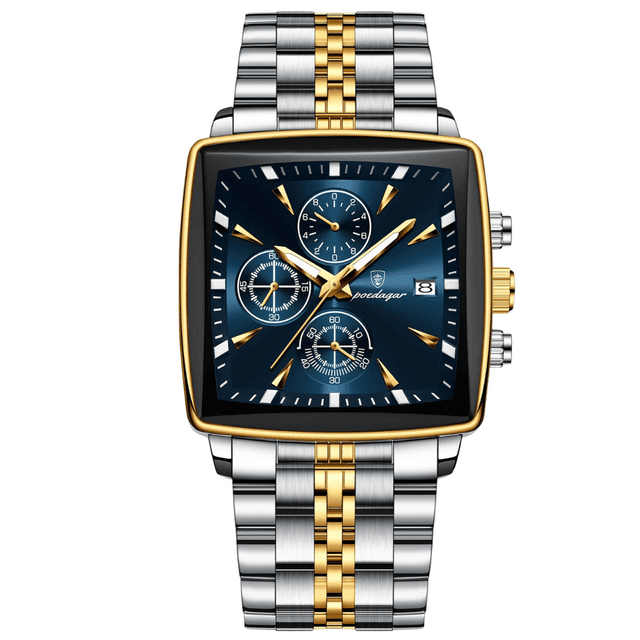Poedagar 866 Men Luxury Stainless Steel Belt Watch - Blue
