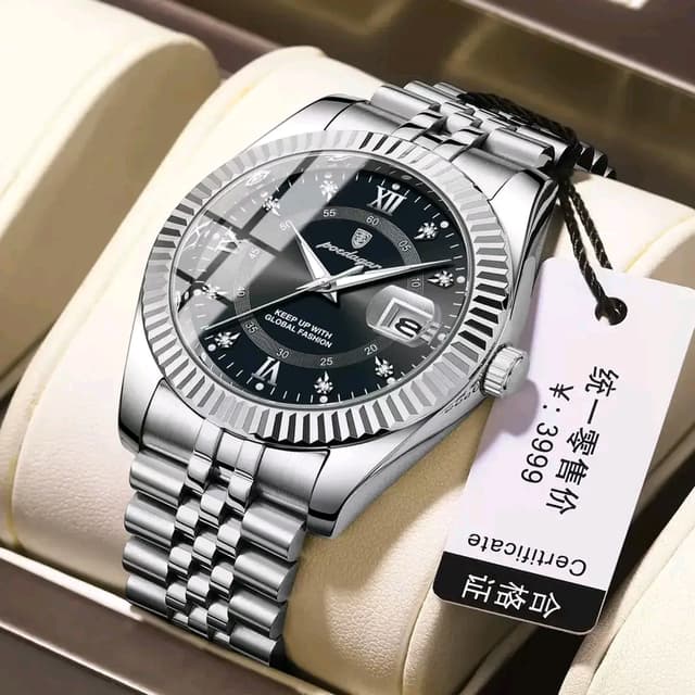 Poedagar 910 Luxury Style Men's Watch - Silver Black