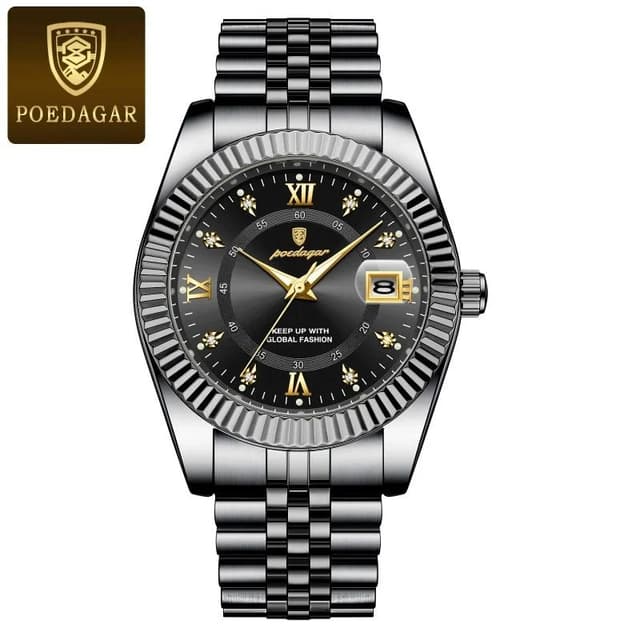 Poedagar 910 Luxury Style Men's Watch - Full Black