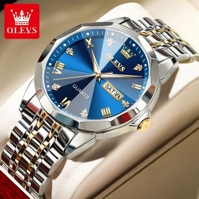 Olevs 9931 মডেলের ট্রেন্ডিং ঘড়ি Blu Colour