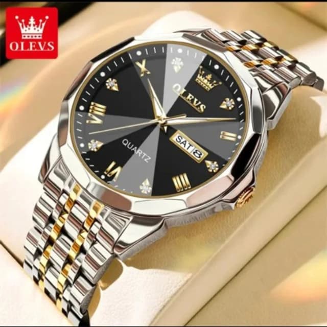 Olevs 9931 মডেলের ট্রেন্ডিং ঘড়ি Black Colour.